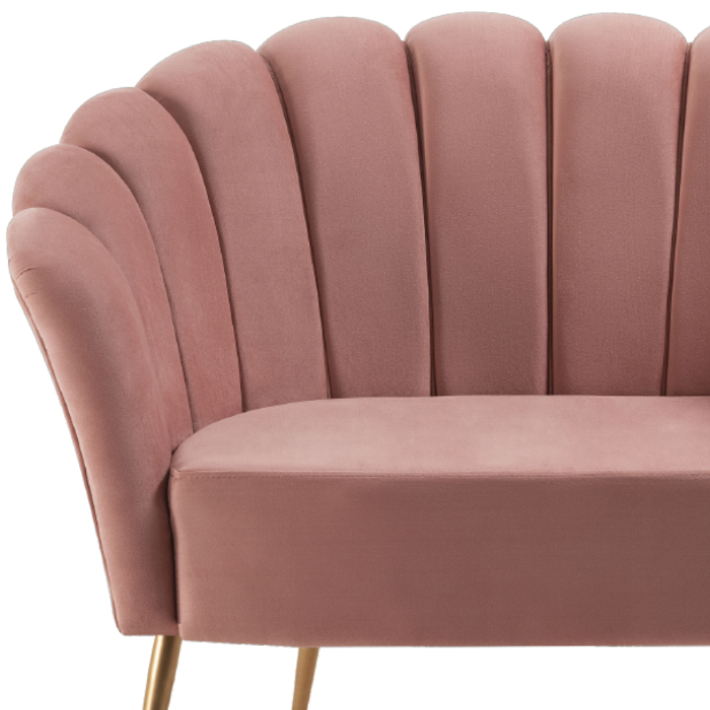 Kit Namoradeira e Poltrona Decorativa 7050X7049 Veludo Rosa Dmobiliario