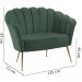 Kit Namoradeira e Poltrona Decorativa 7050X7049 Veludo Verde Dmobiliario