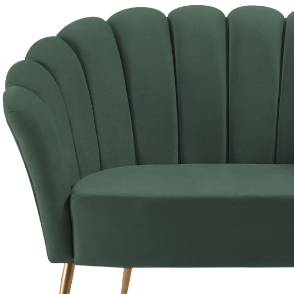 Kit Namoradeira e Poltrona Decorativa 7050X7049 Veludo Verde Dmobiliario