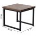 Mesa De Centro Ou Lateral Aço Preto I14 Madeira Taeda Castanho Dmobiliario