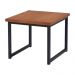 Mesa De Centro Ou Lateral Aço Preto I14 Madeira Taeda Mell Dmobiliario