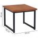 Mesa De Centro Ou Lateral Aço Preto I14 Madeira Taeda Mell Dmobiliario