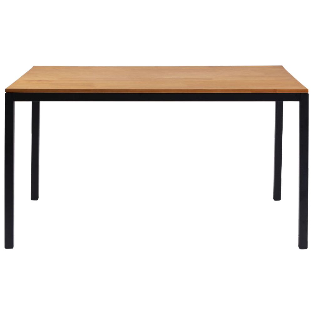 Mesa De Jantar I06 Madeira Taeda Mell 120x76 cm Aço Preto Dmobiliario