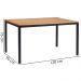 Mesa De Jantar I06 Madeira Taeda Mell 120x76 cm Aço Preto Dmobiliario