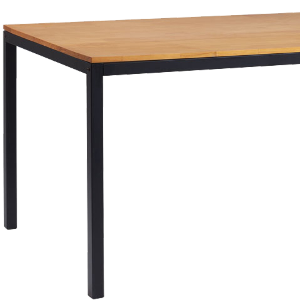 Mesa De Jantar I06 Madeira Taeda Mell 120x76 cm Aço Preto Dmobiliario