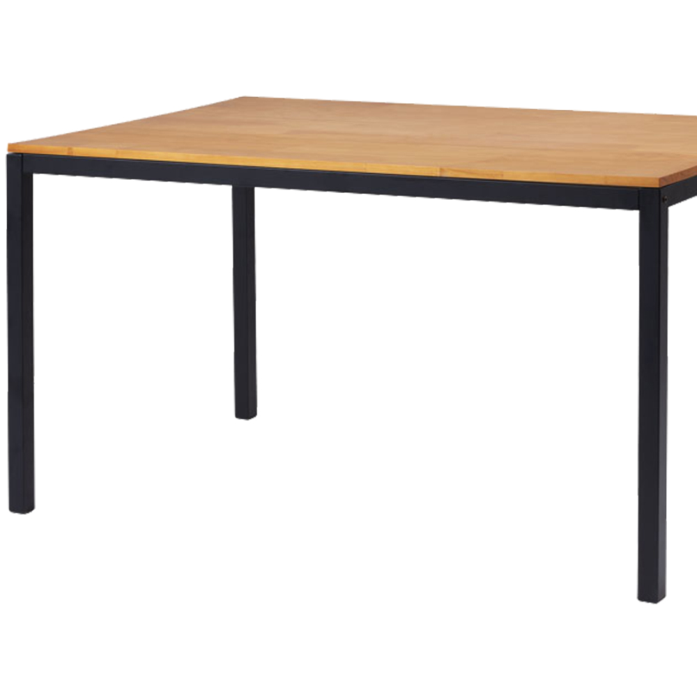 Mesa De Jantar I06 Madeira Taeda Mell 120x76 cm Aço Preto Dmobiliario