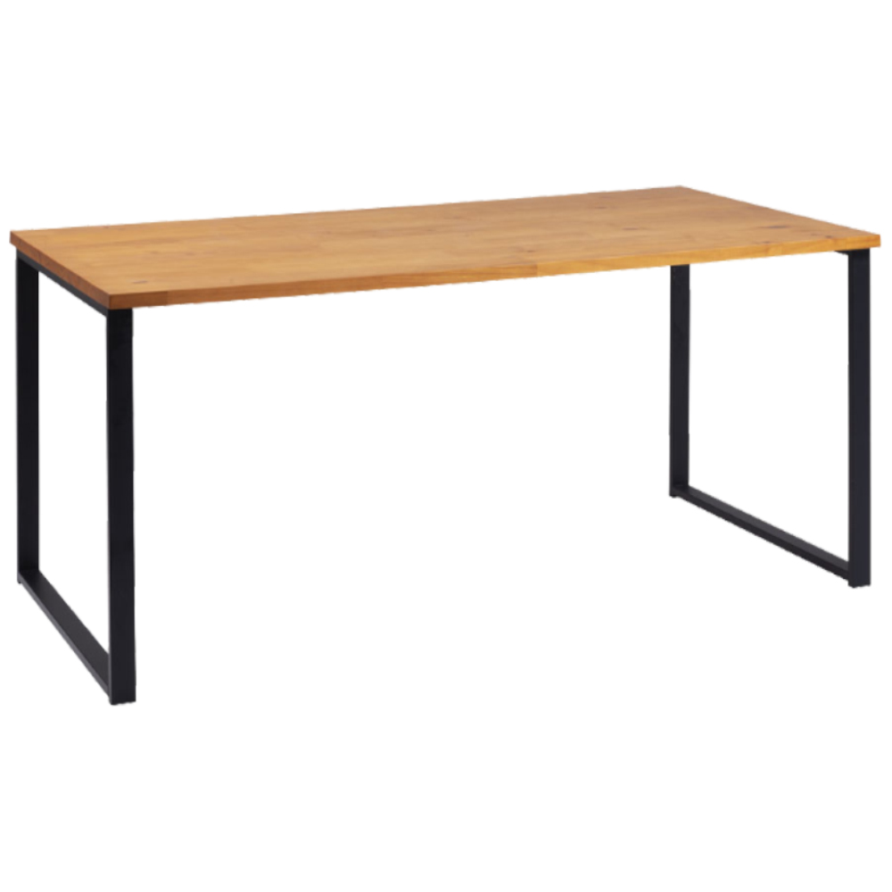 Mesa Jantar Cozinha I07 Madeira Taeda 180x77 cm Mell Aço Preto Dmobiliario