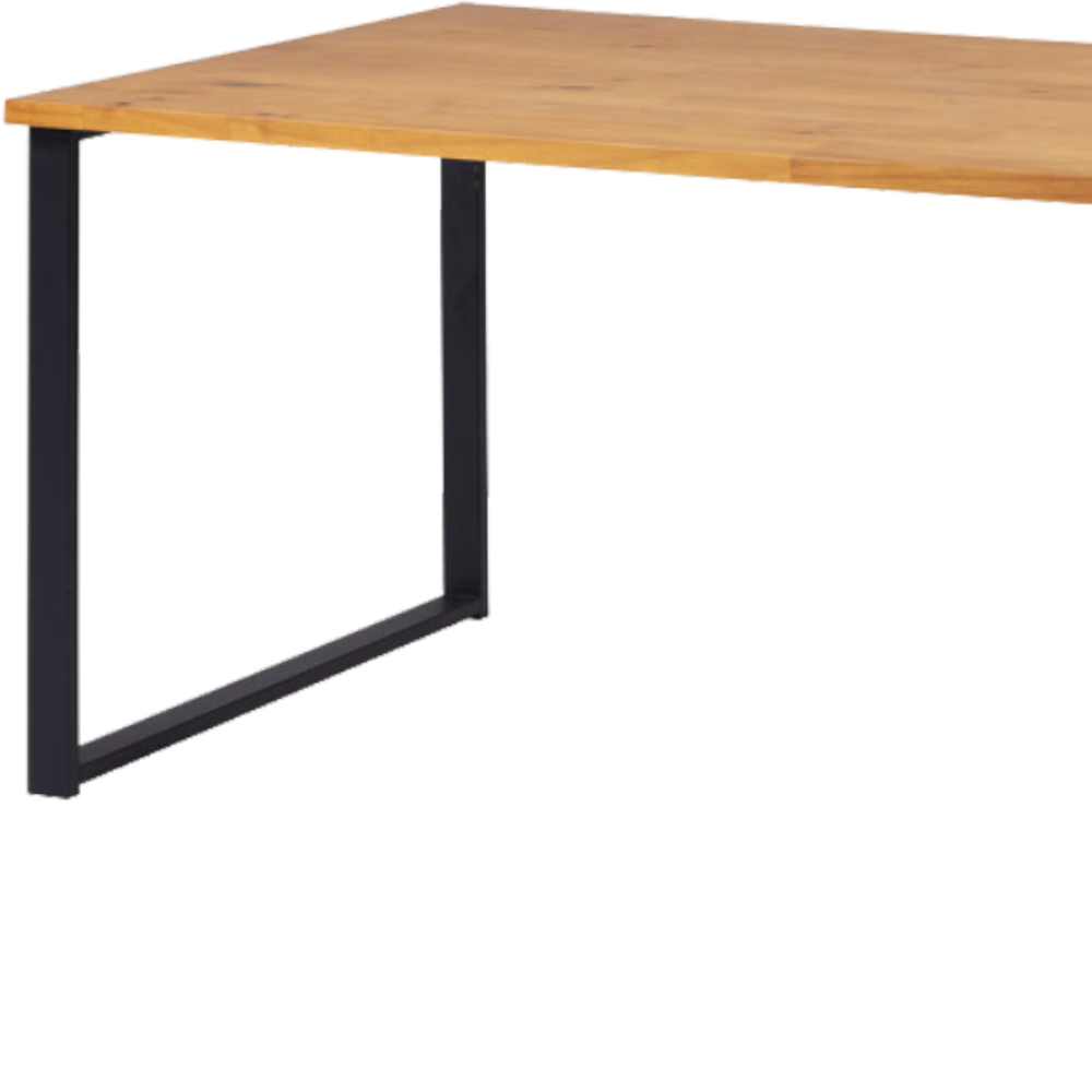 Mesa Jantar Cozinha I07 Madeira Taeda 180x77 cm Mell Aço Preto Dmobiliario