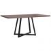 Mesa Jantar Cozinha I08 Madeira Teada 180X77 cm Castanho Aço Preto Dmobiliario