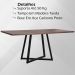 Mesa Jantar Cozinha I08 Madeira Teada 180X77 cm Castanho Aço Preto Dmobiliario