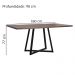 Mesa Jantar Cozinha I08 Madeira Teada 180X77 cm Castanho Aço Preto Dmobiliario