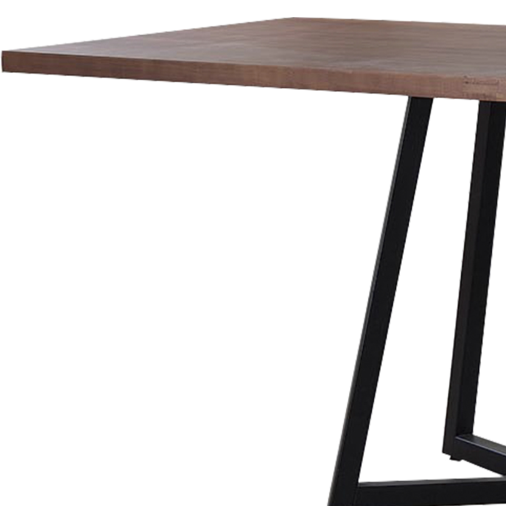 Mesa Jantar Cozinha I08 Madeira Teada 180X77 cm Castanho Aço Preto Dmobiliario