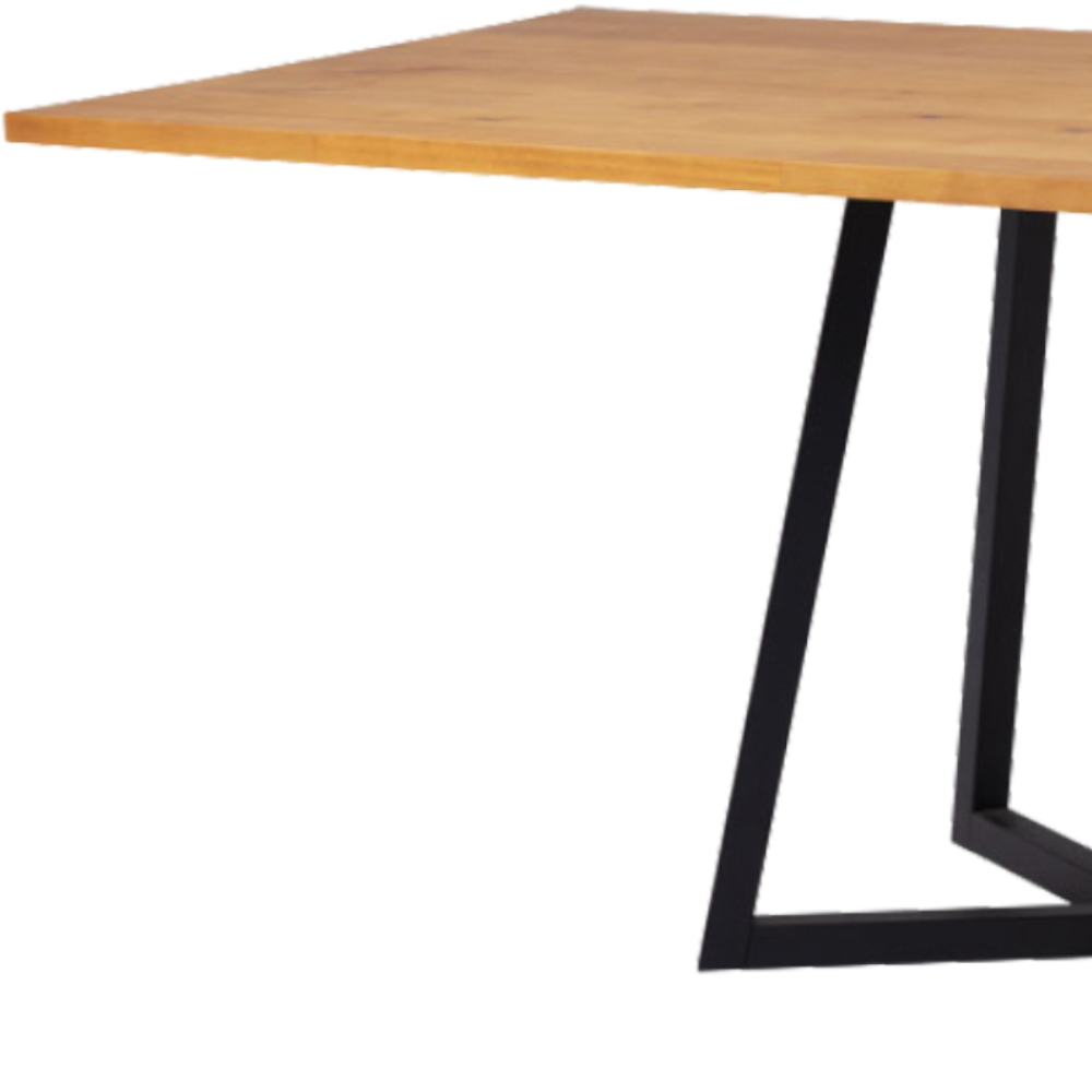 Mesa Jantar Cozinha I08 Madeita Taeda 180X77 Mell Aço Preto Dmobiliario