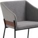 Poltrona Decorativa Base Em Aço Preto 7042 Linho Cinza Dmobiliario