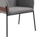 Poltrona Decorativa Base Em Aço Preto 7042 Linho Cinza Dmobiliario