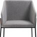 Poltrona Decorativa Base Em Aço Preto 7042 Linho Cinza Dmobiliario