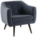 Poltrona Decorativa Base Tabaco 7015 Veludo Azul Marinho Dmobiliario
