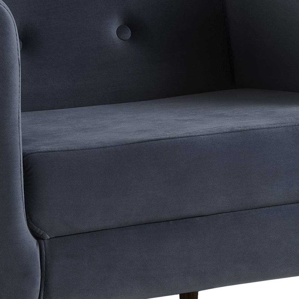 Poltrona Decorativa Base Tabaco 7015 Veludo Azul Marinho Dmobiliario