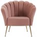 Poltrona Decorativa Pes Aço Dourado 7048 Veludo Rosa Dmobiliario