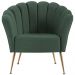 Poltrona Decorativa Pes Aço Dourado 7048 Veludo Verde Dmobiliario