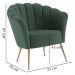 Poltrona Decorativa Pes Aço Dourado 7048 Veludo Verde Dmobiliario