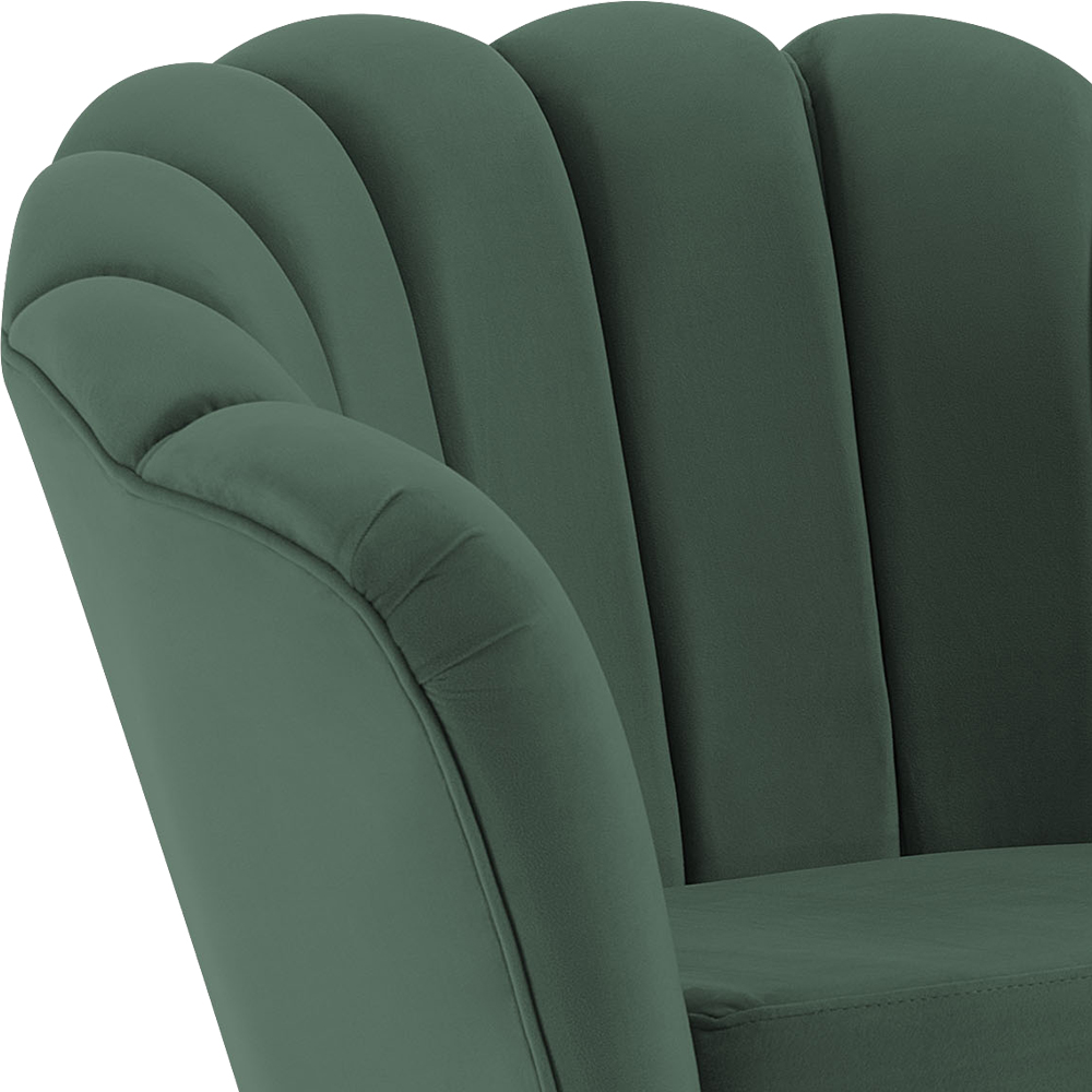 Poltrona Decorativa Pes Aço Dourado 7048 Veludo Verde Dmobiliario