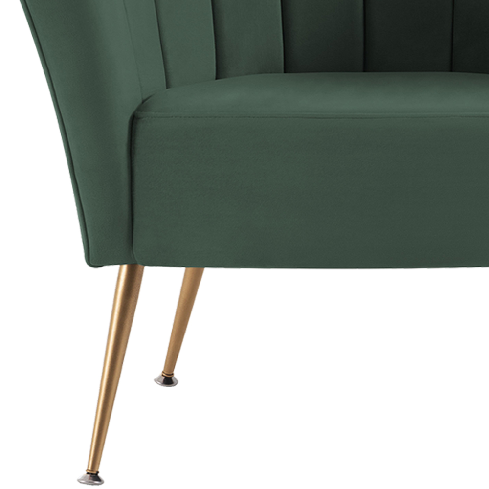 Poltrona Decorativa Pes Aço Dourado 7048 Veludo Verde Dmobiliario