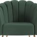 Poltrona Decorativa Pes Aço Dourado 7048 Veludo Verde Dmobiliario