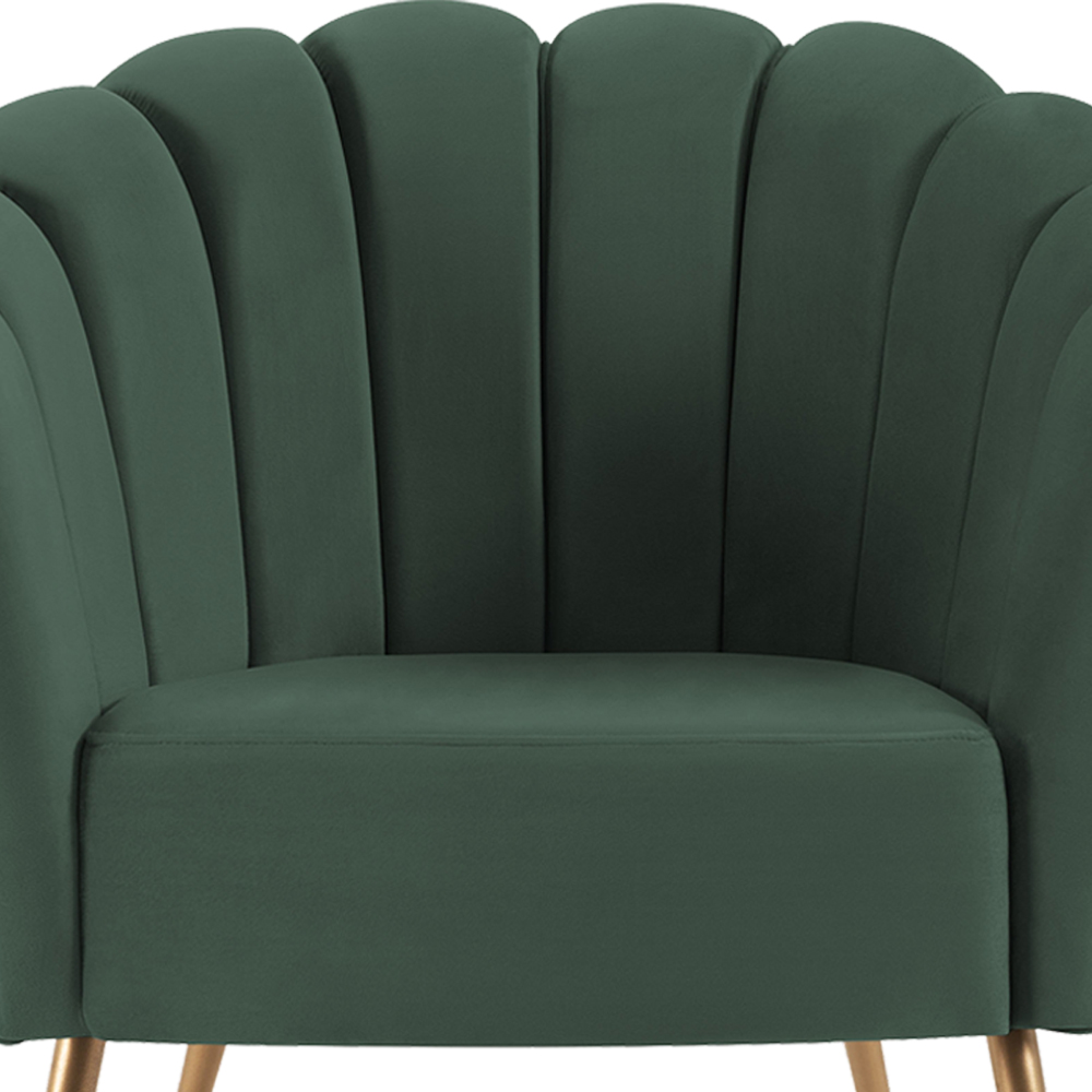 Poltrona Decorativa Pes Aço Dourado 7048 Veludo Verde Dmobiliario