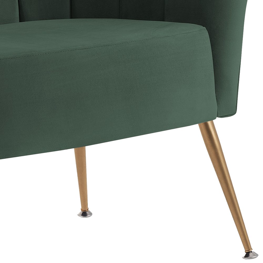 Poltrona Decorativa Pes Aço Dourado 7048 Veludo Verde Dmobiliario