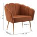 Poltrona Decorativa Pes Aço Dourado 7049 Veludo Caramelo Dmobiliario