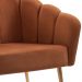 Poltrona Decorativa Pes Aço Dourado 7049 Veludo Caramelo Dmobiliario