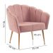 Poltrona Decorativa Pes Aço Dourado 7049 Veludo Rosa Dmobiliario