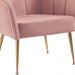 Poltrona Decorativa Pes Aço Dourado 7049 Veludo Rosa Dmobiliario