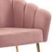 Poltrona Decorativa Pes Aço Dourado 7049 Veludo Rosa Dmobiliario