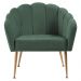 Poltrona Decorativa Pes Aço Dourado 7049 Veludo Verde Dmobiliario