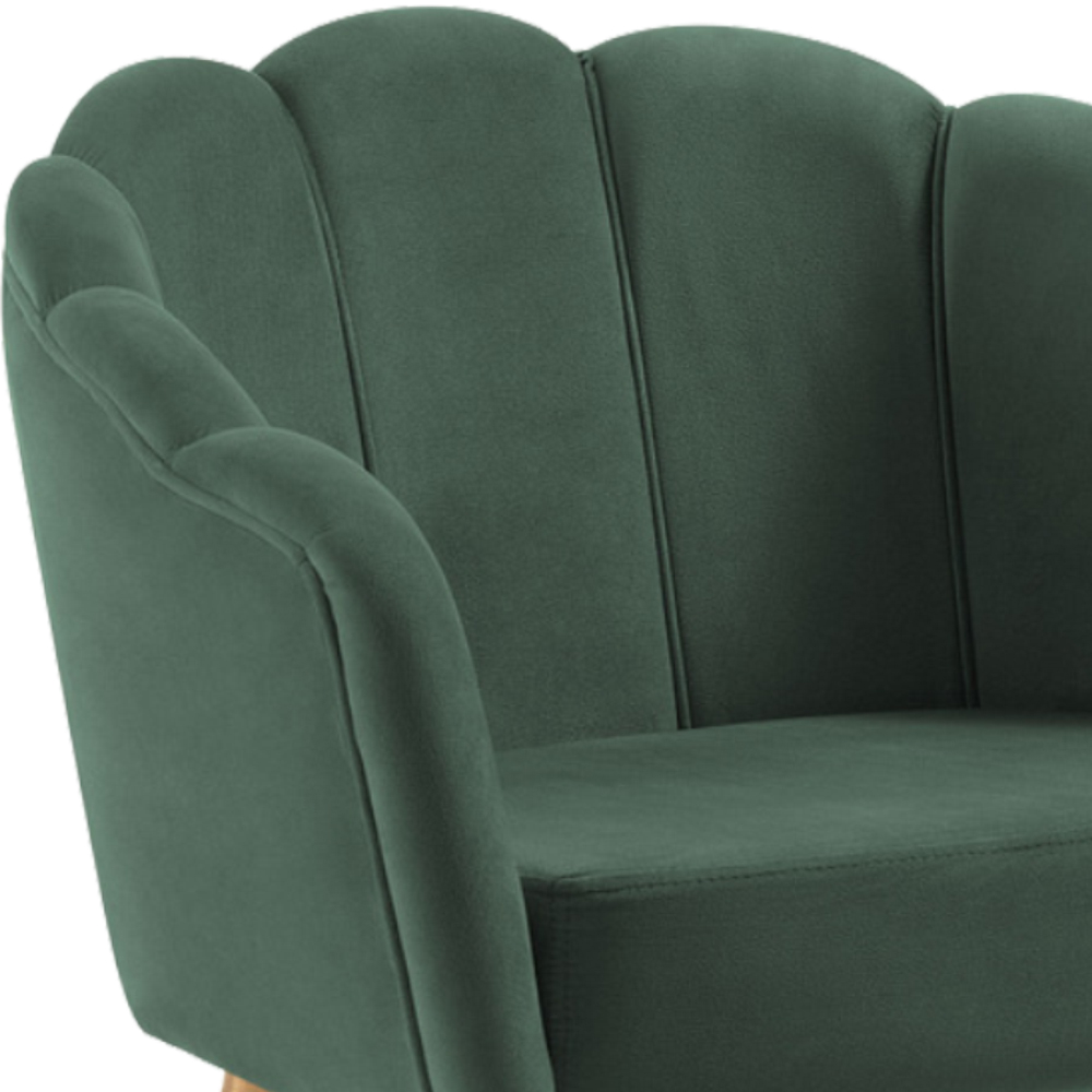 Poltrona Decorativa Pes Aço Dourado 7049 Veludo Verde Dmobiliario