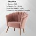 Poltrona Decorativa Pes Tauari 7048 Veludo Rosa Dmobiliario