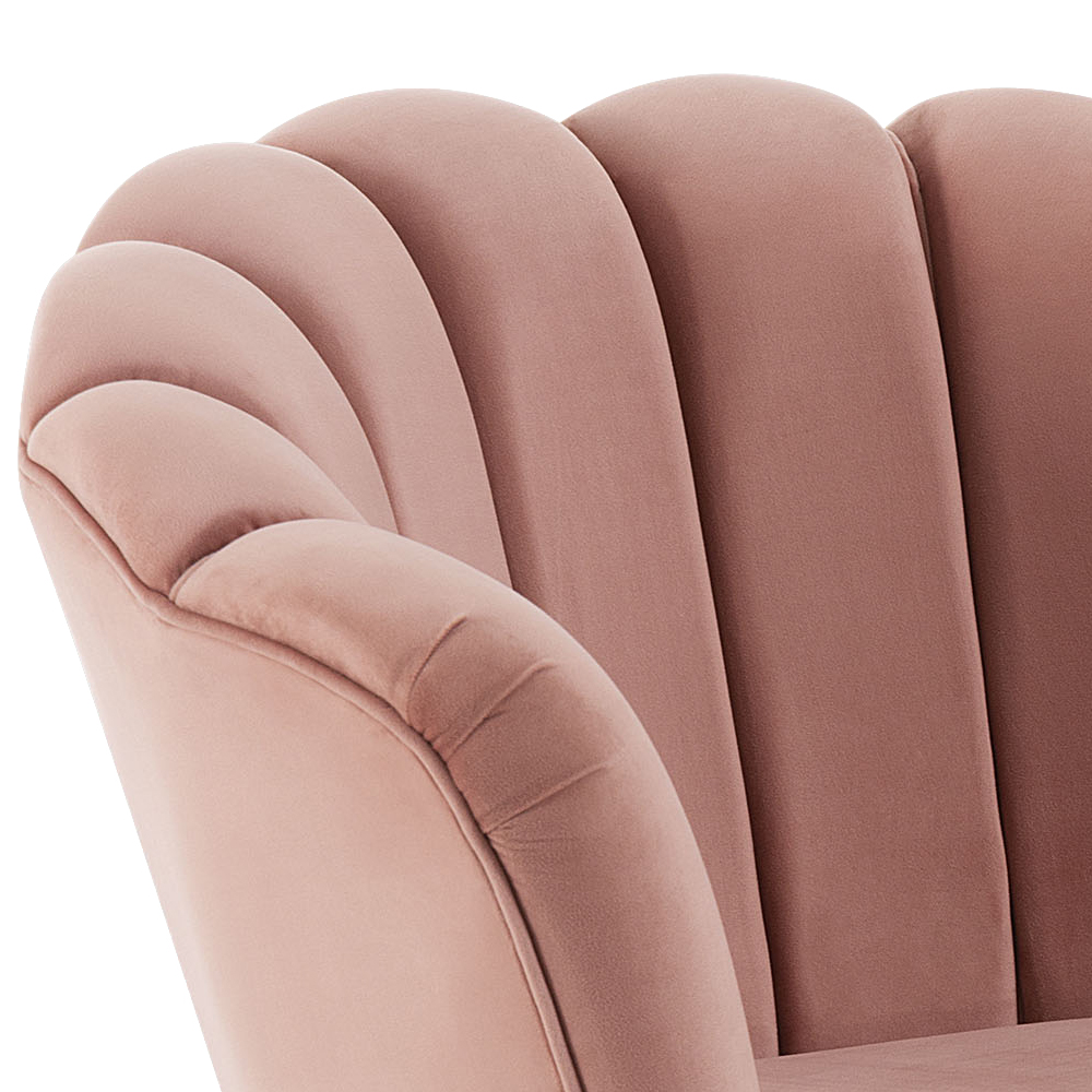 Poltrona Decorativa Pes Tauari 7048 Veludo Rosa Dmobiliario