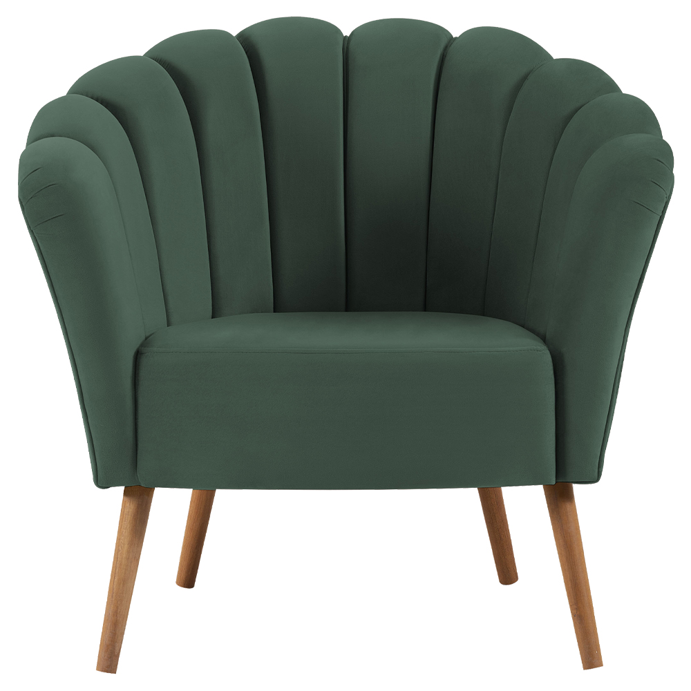 Poltrona Decorativa Pes Tauari 7048 Veludo Verde Dmobiliario