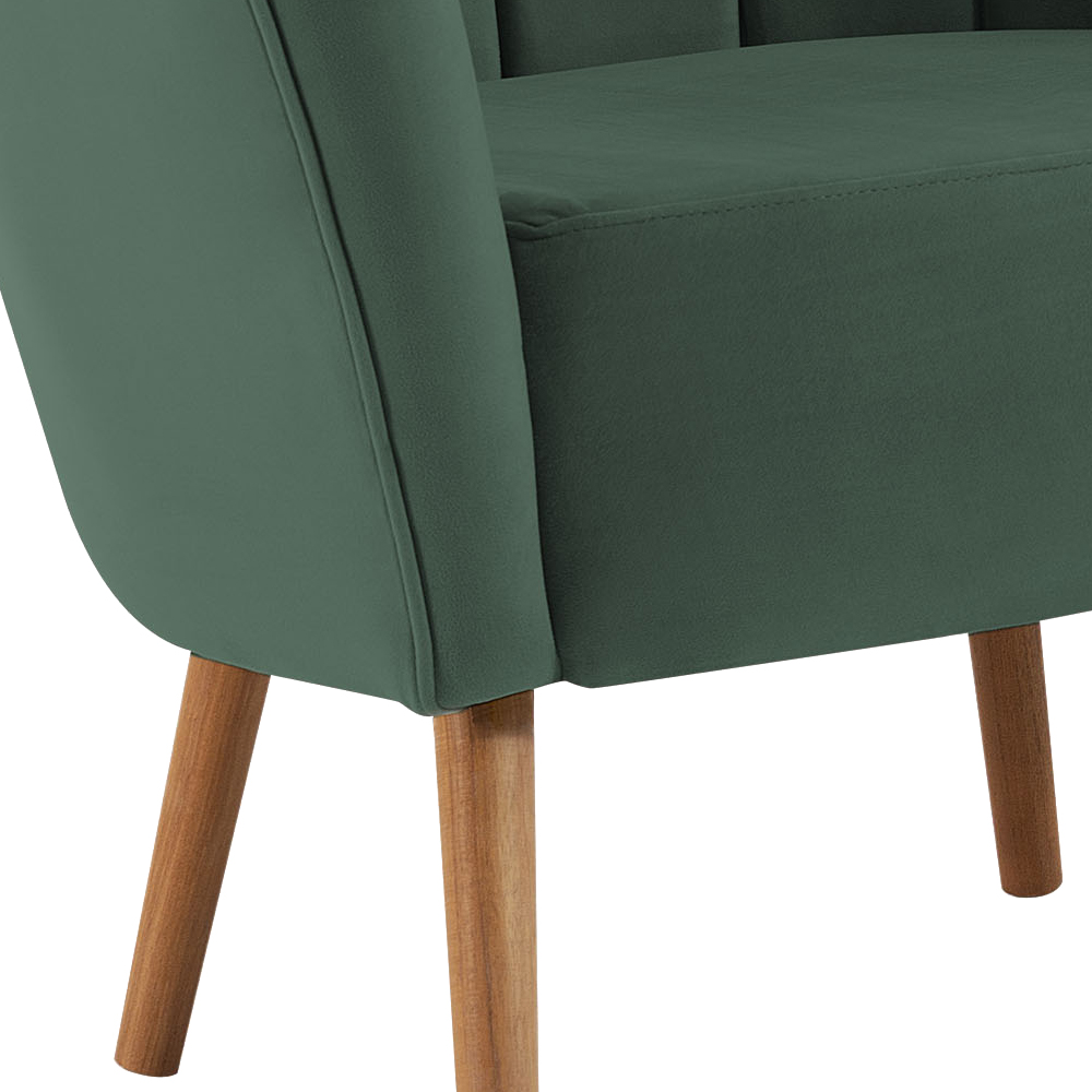 Poltrona Decorativa Pes Tauari 7048 Veludo Verde Dmobiliario