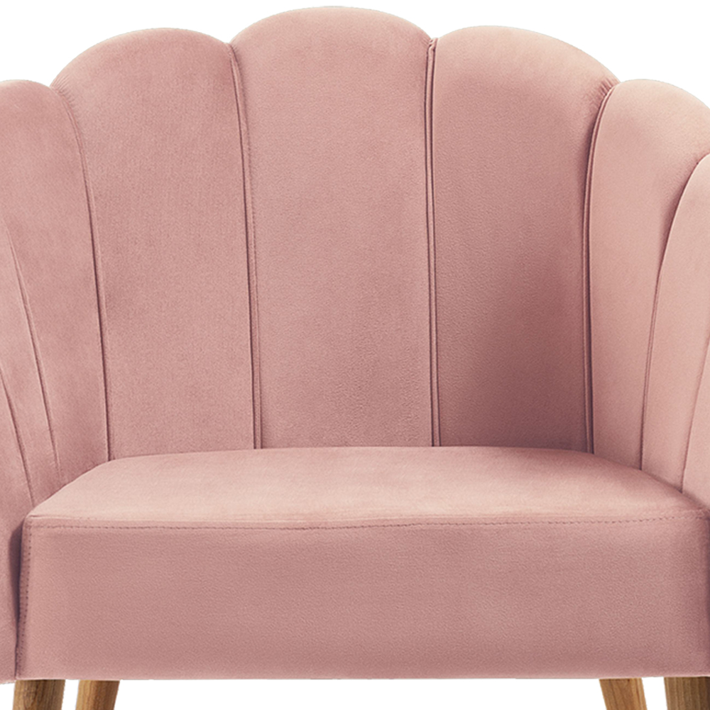 Poltrona Decorativa Pes Tauari 7049 Veludo Rosa Dmobiliario