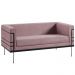 Sofa 2 Lug Base Aço Preto 135 cm 2064X2 Veludo Rosa Dmobiliario