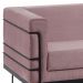 Sofa 2 Lug Base Aço Preto 135 cm 2064X2 Veludo Rosa Dmobiliario