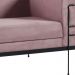 Sofa 2 Lug Base Aço Preto 135 cm 2064X2 Veludo Rosa Dmobiliario