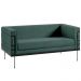 Sofa 2 Lug Base Aço Preto 135 cm 2064X2 Veludo Verde Dmobiliario