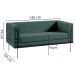 Sofa 2 Lug Base Aço Preto 135 cm 2064X2 Veludo Verde Dmobiliario