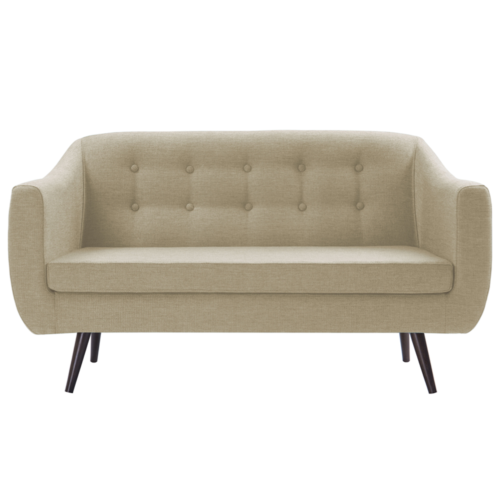 Sofa 2 Lug Pes Tabaco 135 cm 7017 Linho Bege Dmobiliario