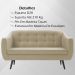 Sofa 2 Lug Pes Tabaco 135 cm 7017 Linho Bege Dmobiliario