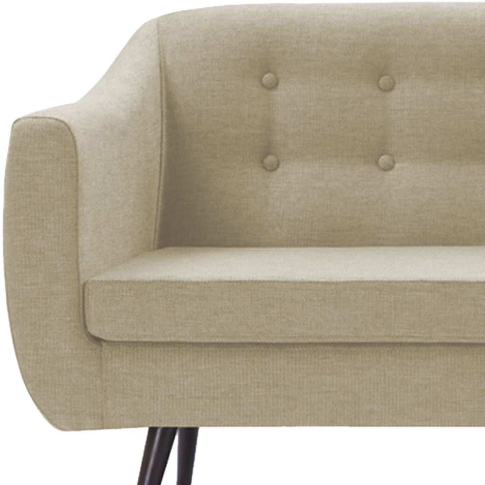 Sofa 2 Lug Pes Tabaco 135 cm 7017 Linho Bege Dmobiliario